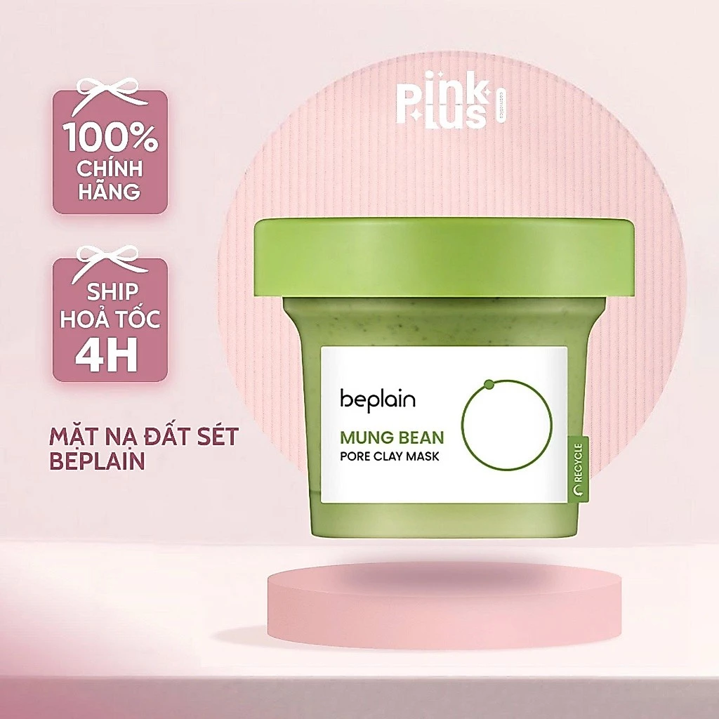Mặt nạ đất sét BEPLAIN X LeoJ 120ml từ đậu xanh se khít lỗ chân lông giảm mụn đầu đen