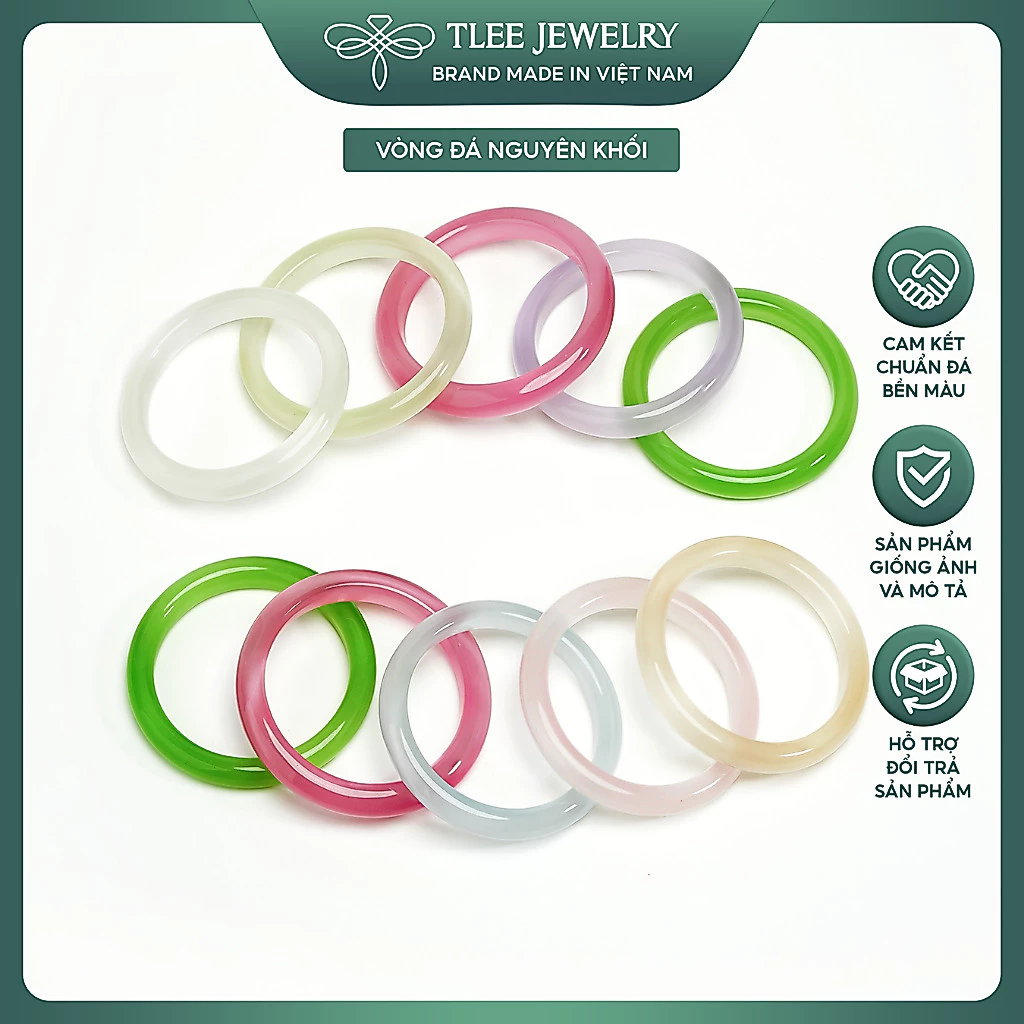 Vòng tay đá mắt mèo nguyên khối hình tròn đổi màu lấp lánh thời trang bản 10mm TLEE JEWELRY