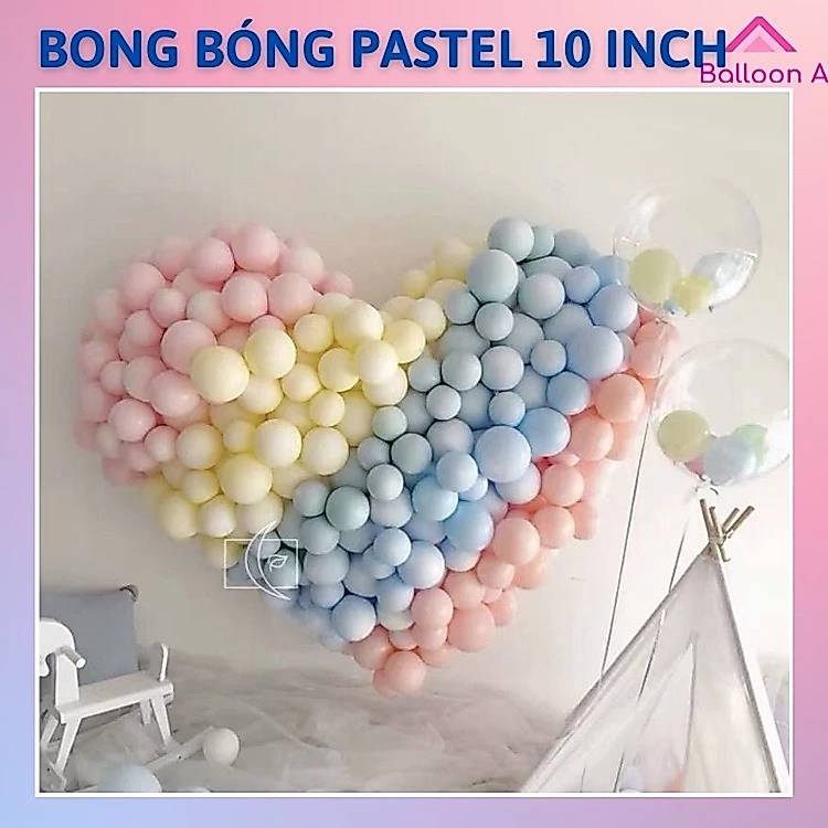 Bóng bay sinh nhật trang trí màu pastel 10 inch, 5inch bong bóng trang trí sinh nhật, trang trí phòng cưới, sự kiện,