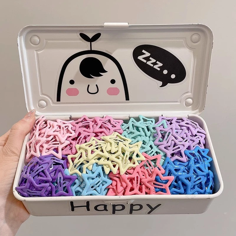 Set 50 Kẹp Tóc Hình Ngôi Sao Mix Nhiều Màu Dễ Thương Cho Bé