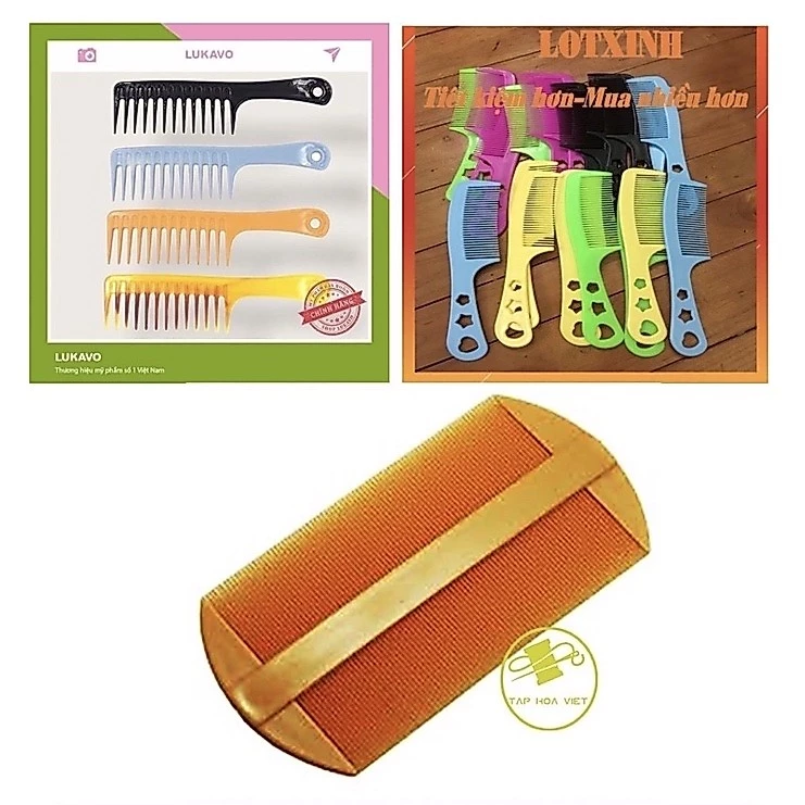 COMBO 10 CHIẾC LƯỢC NHỰA-LƯỢC MAU NHỰA -LƯỢC RĂNG THƯA CHẢI TÓC XOĂN