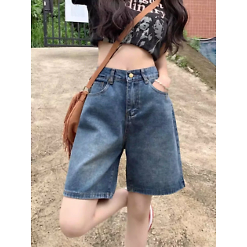 Quần ngố lửng nữ vải bò mềm , cạp trước chun sau co giãn phong cách trẻ trung [M83]