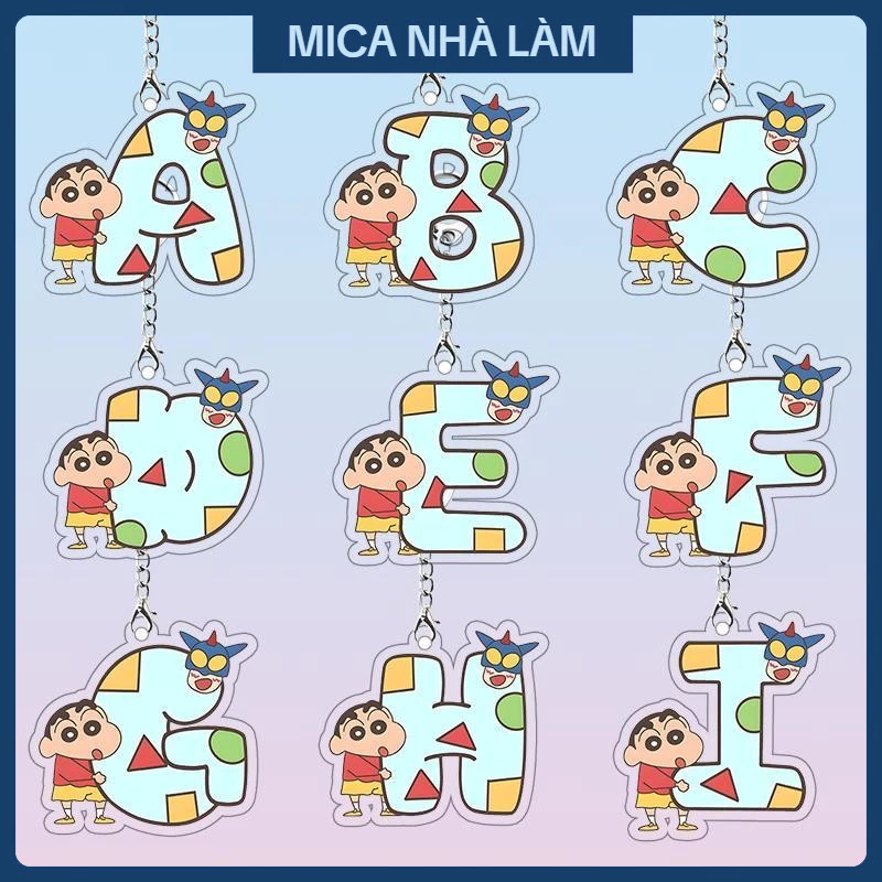 Móc khóa Crayon Shin chan, Shin cậu bé bút chì, Móc khóa Chữ Cái, Móc khóa thông điệp