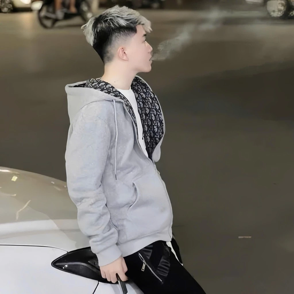 Áo Khoác Hoodie Zip Đì Ó XÁM Phối Hoạ Tiết Siêu Đẹp Vải Nỉ Dày Dặn Cao Cấp Chuẩn Đẹp Top Dài Tay