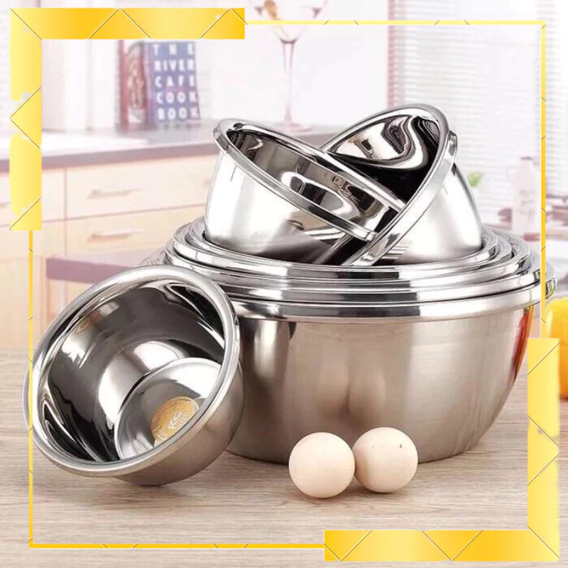 Chậu sâu inox siêu dày đa năng đủ size 18-20-22- 24-26-30-32-34-36-38