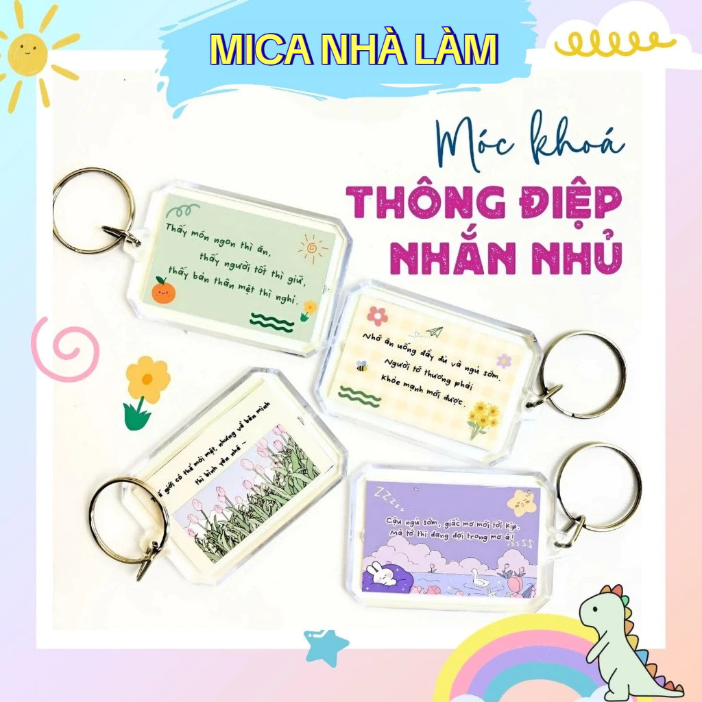 Móc Khoá Thông Điệp Nhắn Gửi Dễ Thương, Lời Nhắn Gần Gũi Tặng Bạn Bè, Người Yêu, Truyền Động Lực