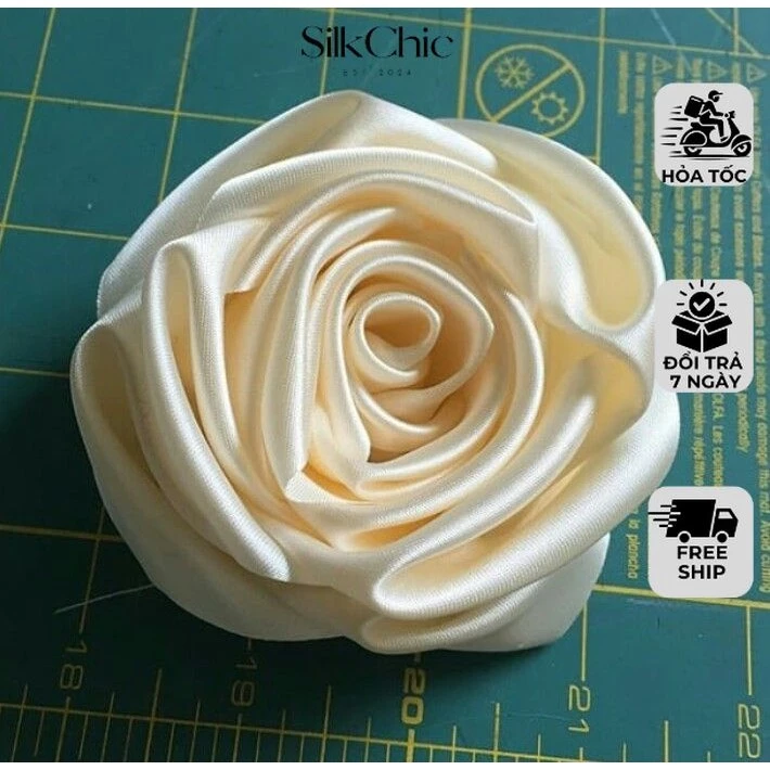 Phụ Kiện Hoa Hồng Lụa Sang Chảnh Hoa Lụa Cài Áo, Trang Trí Đầm Dự Tiệc