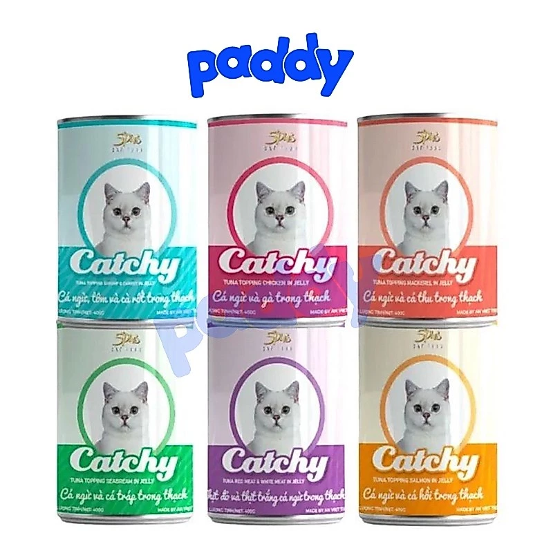 Pate Cho Mèo Catchy 10 Vị Thơm Ngon Lon 400g