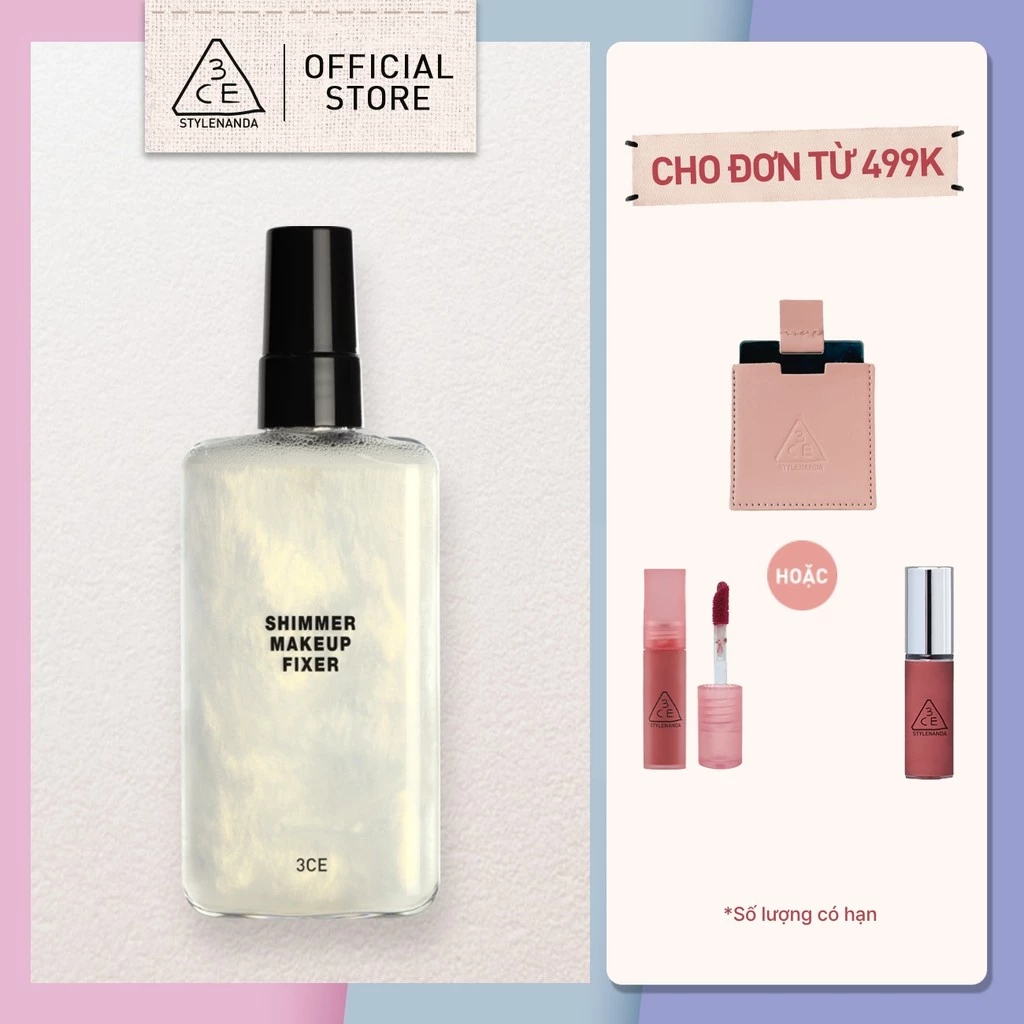 Chai Xịt Cố Định Lớp Trang Điểm 3CE 3CE Shimmer Makeup Fixer