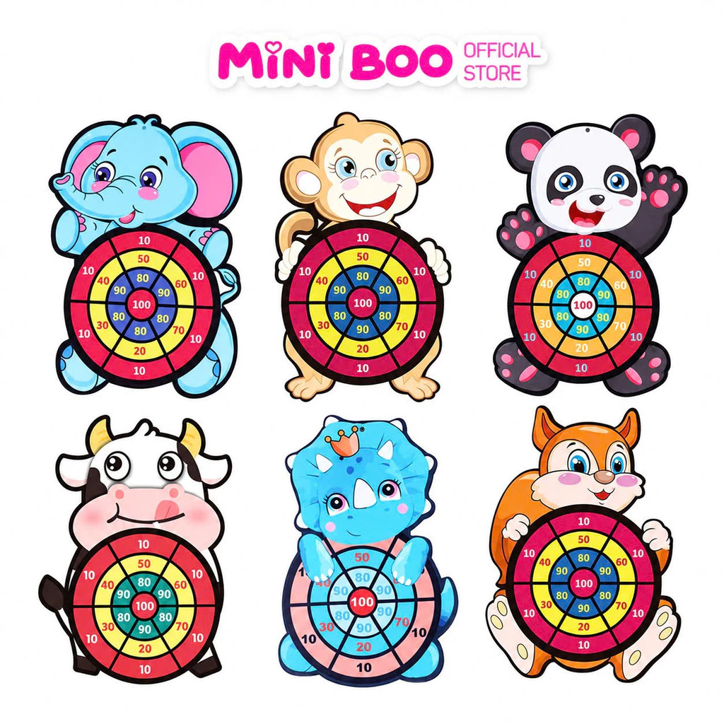 🎯 Bảng Phi Tiêu Bóng Ném Dính Hình Con Vật – Tặng Kèm 3 Bóng & Móc Dính – Đồ Chơi Vận Động Sansanvu Cho Bé