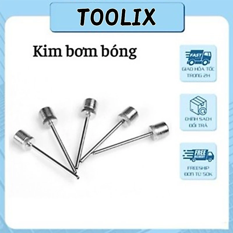 (5 bộ)Kim bơm bóng đa năng inox không gỉ, chống gỉ, dùng cho bóng rổ, bóng đá, bóng chuyền