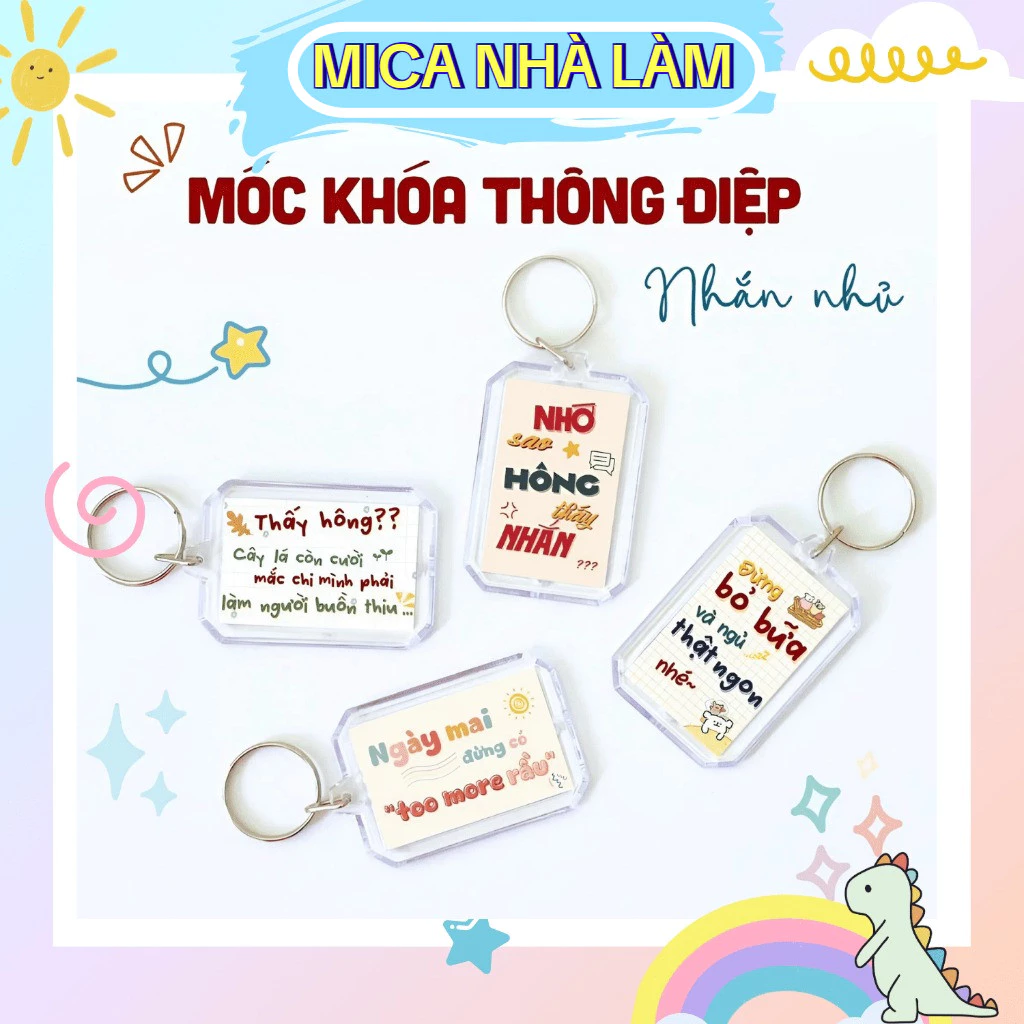 Móc Khoá Thông Điệp Dễ Thương, Truyền Động Lực, Treo Balo Tặng Tốt Nghiệp, Quà tặng Đồng Nghiệp