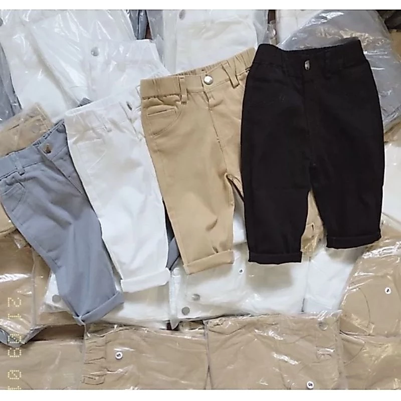 Quần kaki bé trai trơn dài phong cách cho bé trai 8_20kg