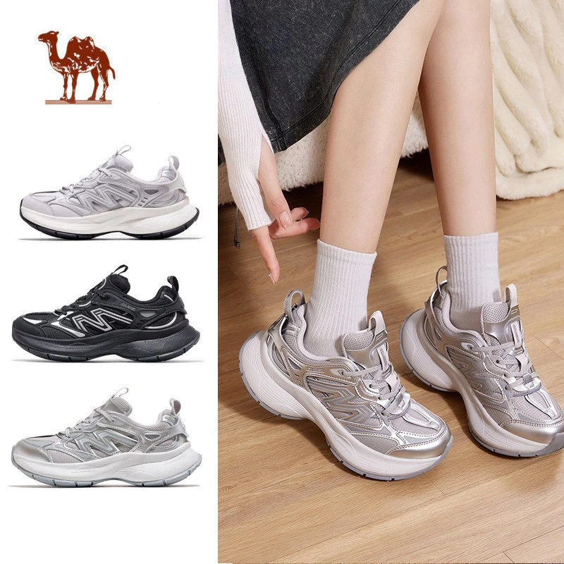 Giày thể thao CAMEL CROWN  cổ điển, đế dày màu bạc, thoáng khí, phù hợp nam nữ