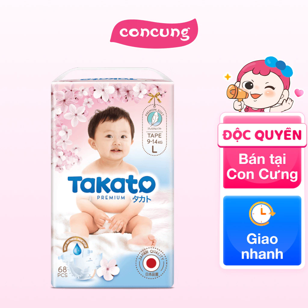 Tã dán Takato siêu mềm mại (L, 68 miếng) - concung