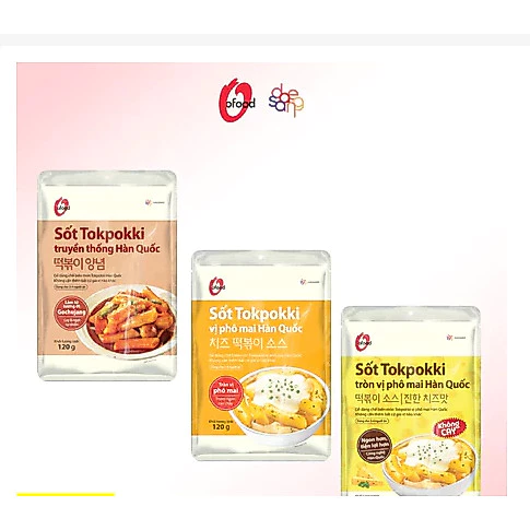 Combo 3 gói sốt tokbokki / tokpokki Hàn Quốc O'Food 120g