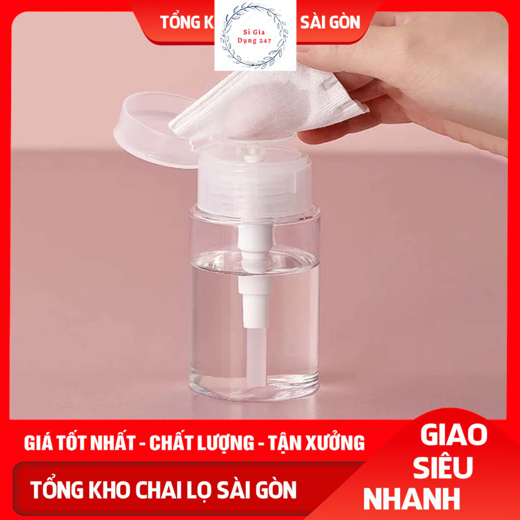 Chai Lọ Chiết Nước Tẩy Trang 120ML, 210ML - Vỏ Nhựa PET Đựng Toner Có Nút Nhấn Tiện Lợi