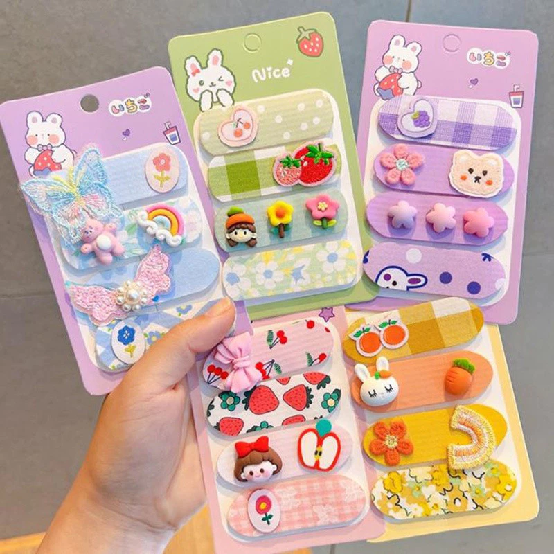 Set 4 miếng dán tóc mái và giữ tóc sau gáy cho bé, kiểu dáng dễ thương, không làm đau tóc bé