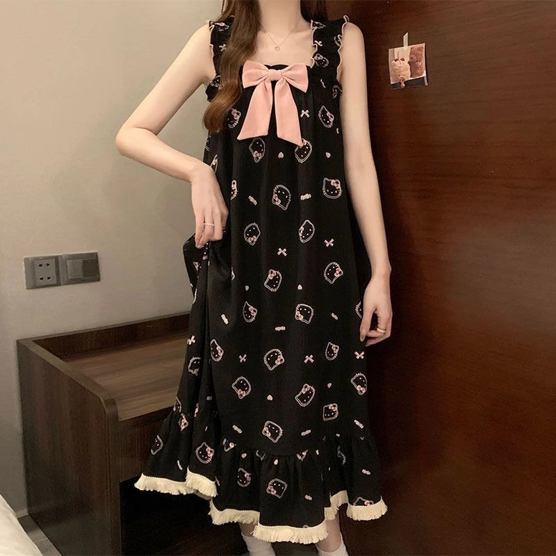 Bộ Đồ Ngủ Sling Cho Nữ - Cotton Mỏng Mát, Thoải Mái Với Miếng Lót Ngực, Perfect cho Mùa Hè!