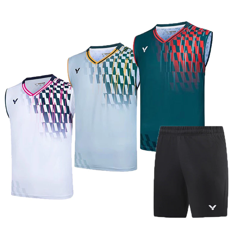 Trang phục cầu lông Victor Ultimate: áovest không tay thoáng khí và quần khô nhanh, phù hợp cho di chuyển tối đa (Size M-4XL)