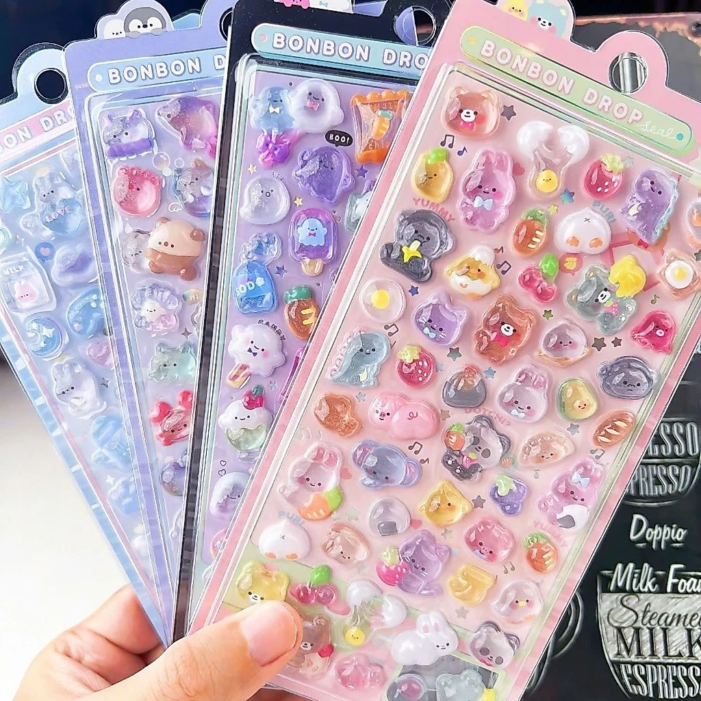 Bộ Sticker 3D Con Thỏ Ma Kẹo Dễ Thương - Decora Nhật Ký, Scrapbooking, Đồ Dùng Học Tập