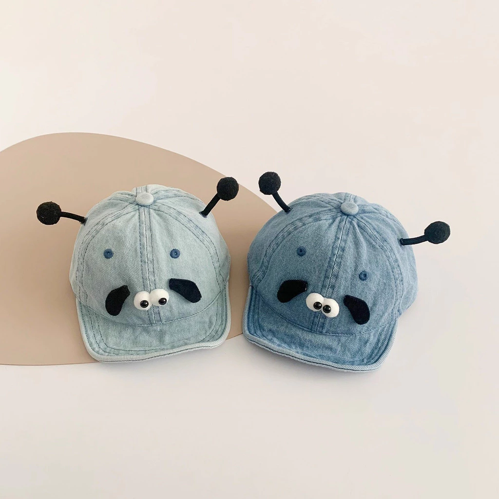 Mũ bé mùa hè Trang trí họa tiết hoạt hình Mũ Denim 5-24 tháng