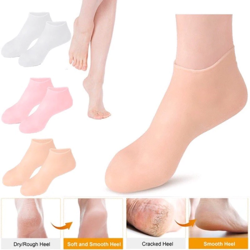 Tất Vớ Silicone Ủ Chân Tẩy Tế Bào Chết Dưỡng Ẩm Chống Nứt Nẻ Chăm Sóc Da Chân