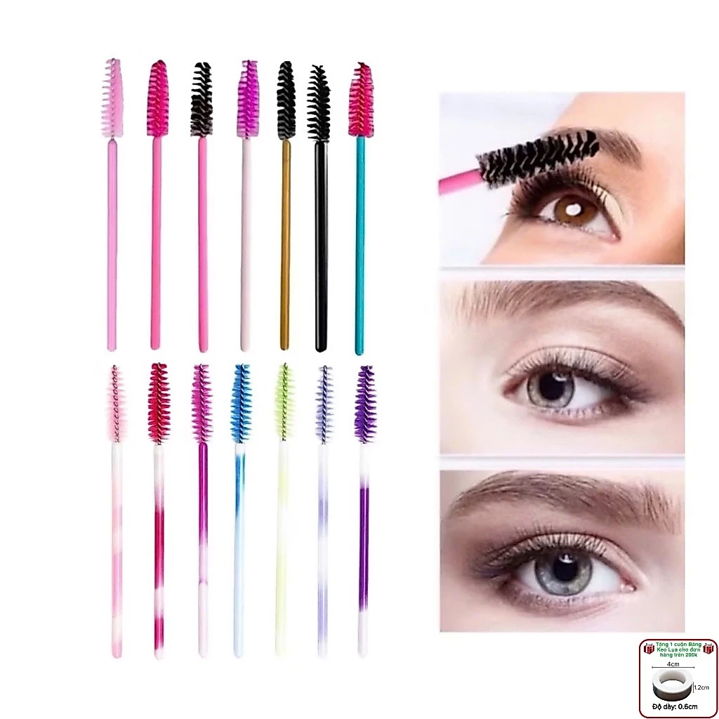 Chổi chải mi thường, bịch 50 cây và bịch 10 cây (dụng cụ nối mi)