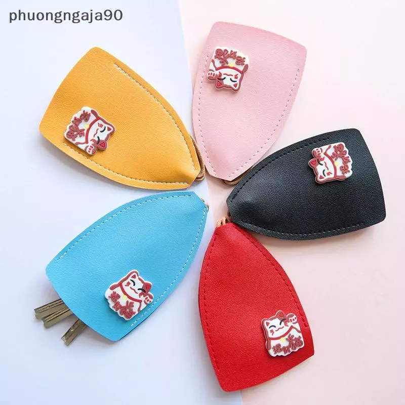 Dễ thương PU da Key chủ Keychain trường hợp đối với xe nhà phím Túi pouch Organizer