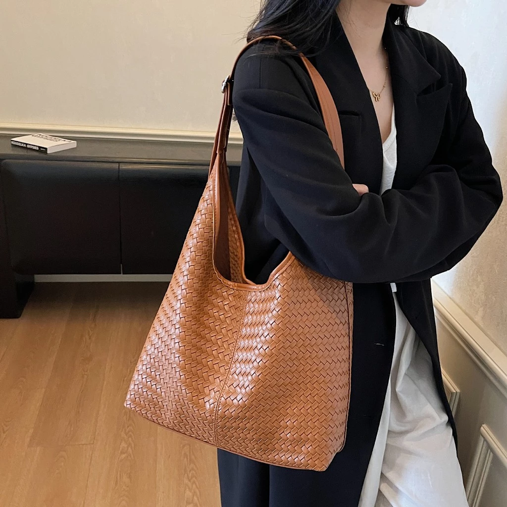 Túi tote dệt cổ điển dành cho nữ Túi tote đeo vai dung tích lớn Túi xô