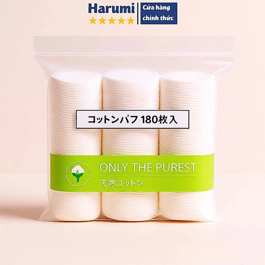 Bông Tẩy Trang GINZASIX Nhật Bản 100% Cotton, Bông Tẩy Trang 180 Miếng Tròn, Bông Tẩy Trang GINZASIX Miếng Tròn