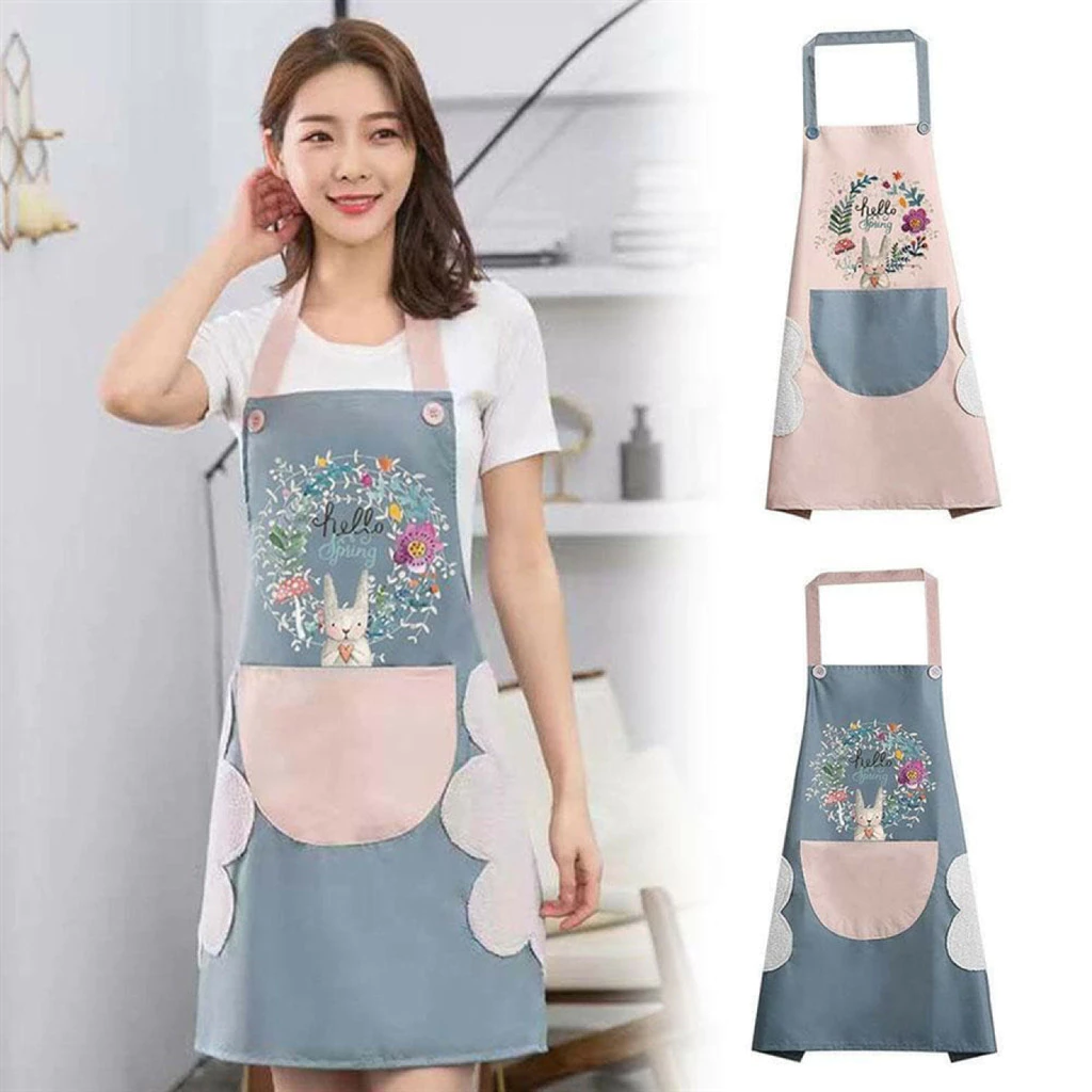 Tạp Dề Nấu Ăn, Tạp Dề Pha Chế, Tạp Dề Chống Nước, Tạp Dề Hoa Thỏ, Tạp Dề Làm Bếp