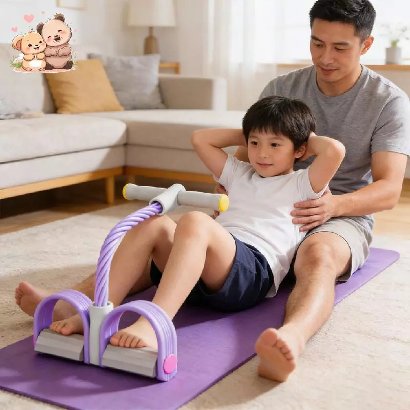 Dây kháng lực bàn đạp 6 ống đa chức năng Máy kéo co giãn Yoga co giãn có tay cầm Tập luyện toàn thân