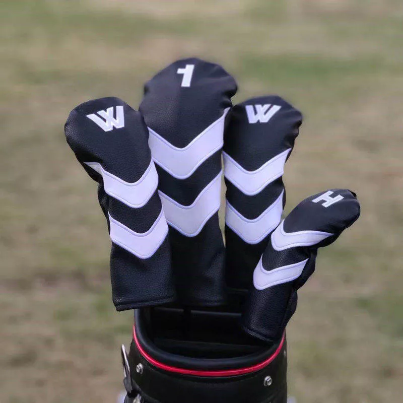 Vỏ bọc đầu câu lạc bộ Golf Vỏ câu lạc bộ bằng gỗ Mới đa năng Phong cách sọc cổ điển Số. 1 Vỏ bảo vệ bằng gỗ Fairway bằng gỗ Vỏ bọc đầu