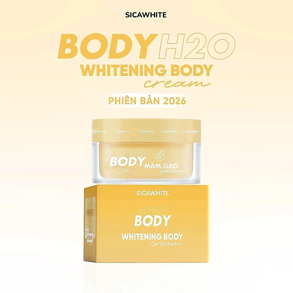 Kem Sica White Body Mầm Gạo Lên Men H2O 200G, Trắng Sáng Da, Mềm Mịn - SICA WHITE