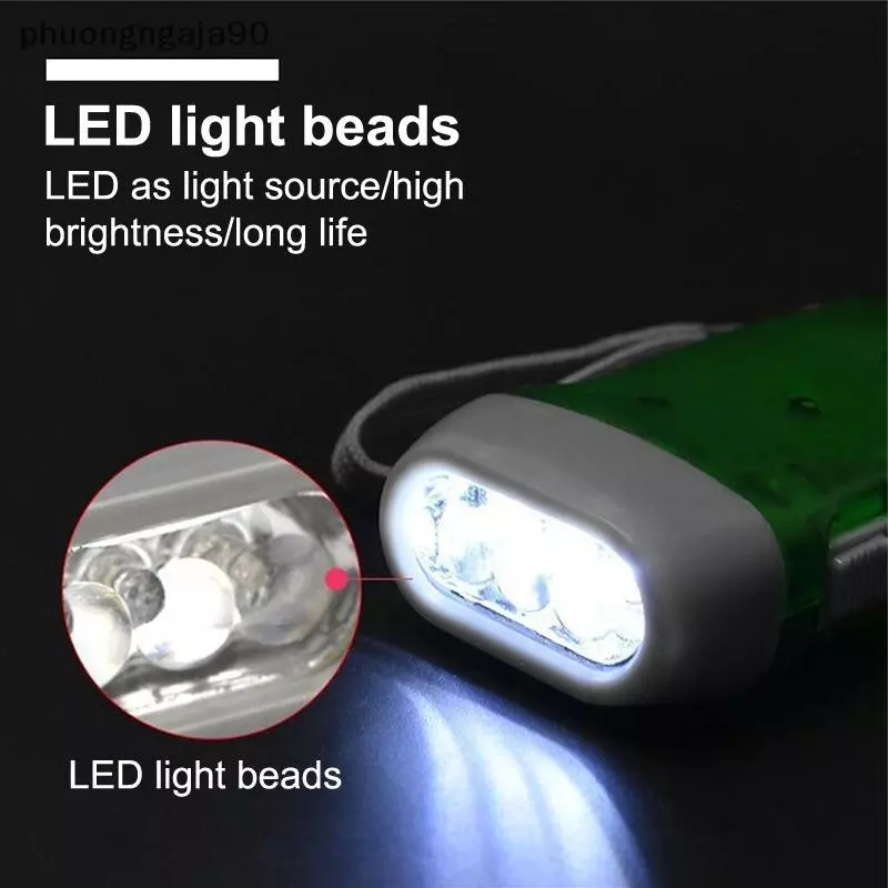 Led tay nhấn Dynamo Crank điện gió lên đèn pin mini tự tạo ra ngọn đuốc cắm trại Đèn Ngoài Trời nhà Nguồn cung cấp
