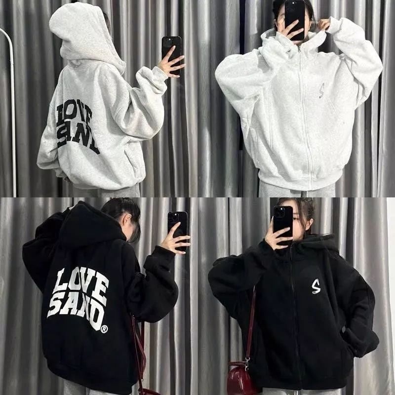 HOTTREND Áo Hoodie LOVE SAND Form Rộng Unisex – Freesize Dưới 65kg – Áo Nỉ Mũ Trùm Hot Trend