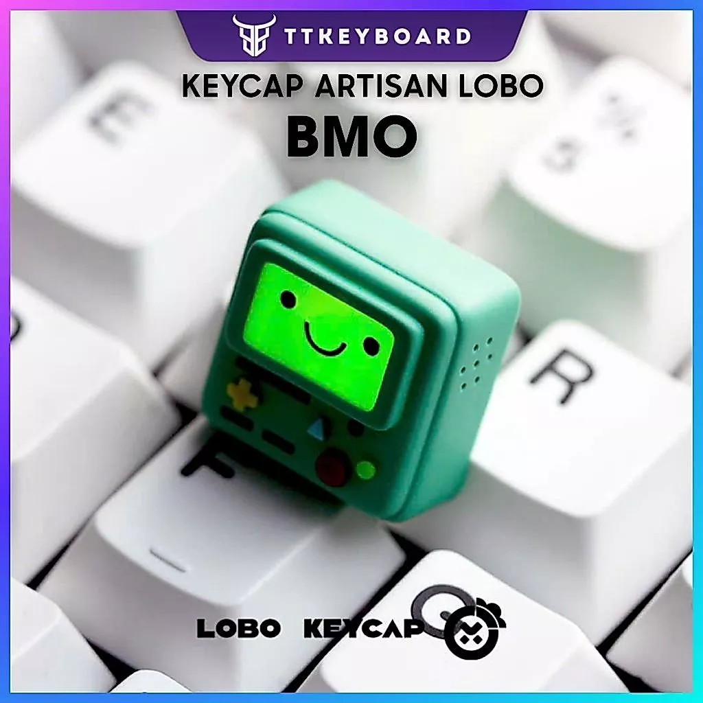 [Hỏa Tốc] Keycap Artisan Lobo BMO - Adventure Time Resin 1u Nhiều Nhân Vật Trang Trí Bàn Phím Cơ