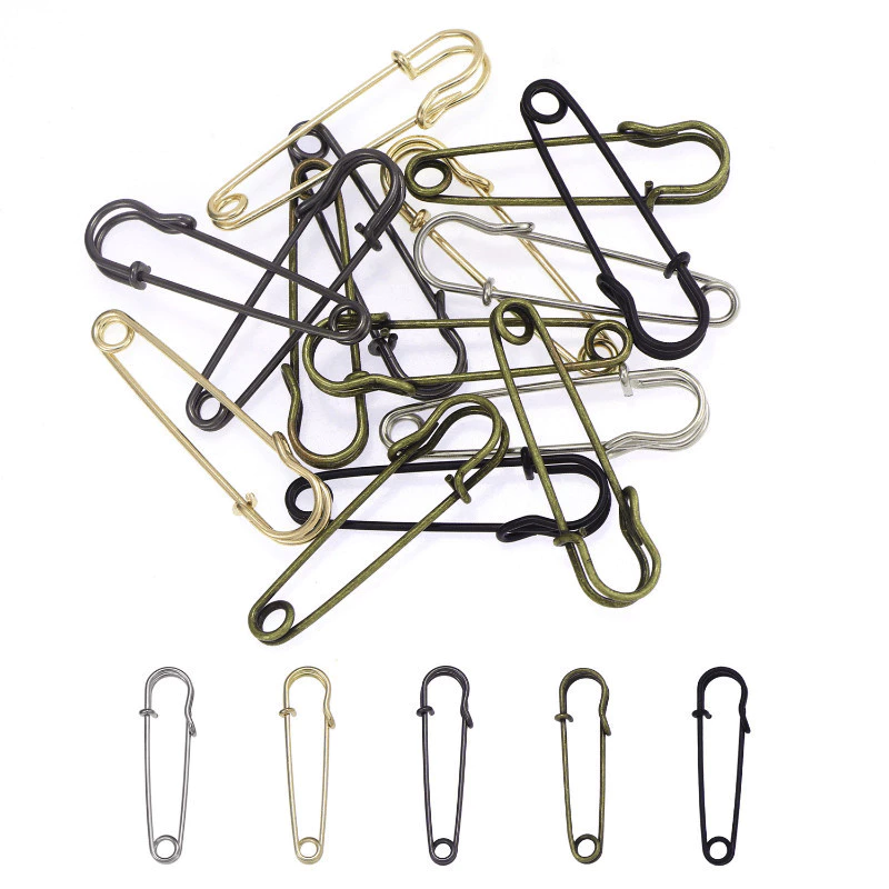 [Gói 10 chiếc] Pin an toàn lớn 50mm Pin khóa kim loại dày Pin đa chức năng Quần áo cố định hành lý