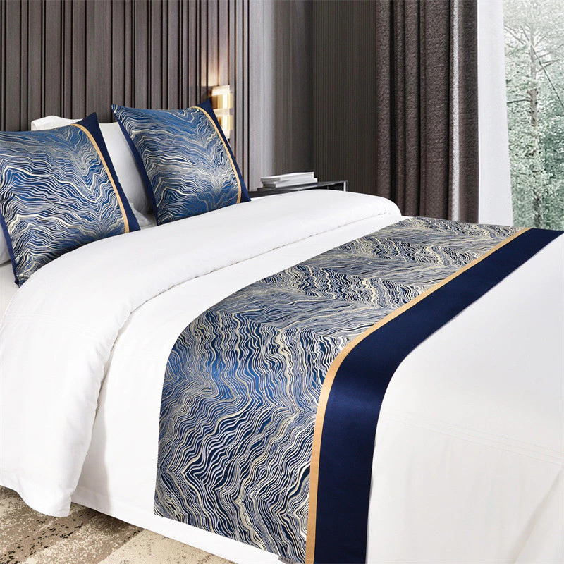 Khăn trải giường Jacquard sang trọng, Khăn quàng cổ trang trí lưng bằng lụa dệt mật độ cao cho giường cỡ King Twin Queen, Đồ trang trí đồ giường thanh lịch cho khách sạn Trang trí phòng ngủ tại nhà