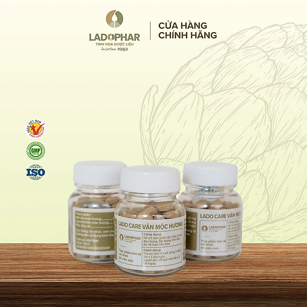 Viên uống Vân Mộc Hương LADOPHAR giúp hỗ trợ giảm các triệu chứng rối loạn tiêu hóa như đầy bụng, khó tiêu, tiêu chảy