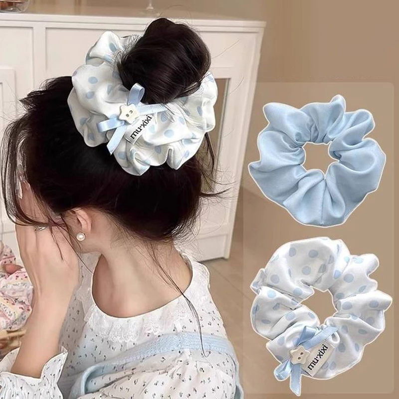 ⚡CM⚡Dây buộc tóc màu xanh đẹp Dây buộc tóc đuôi ngựa Phụ kiện tóc cho nữ