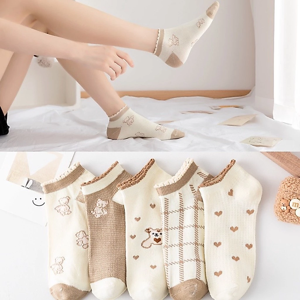 Combo 10 Đôi Tất Cổ Ren Công Chúa, Vớ Bánh Bèo Nữ Cute Kháng Khuẩn, Cotton Thoáng Mát-Bách Hóa GiayDep. Store