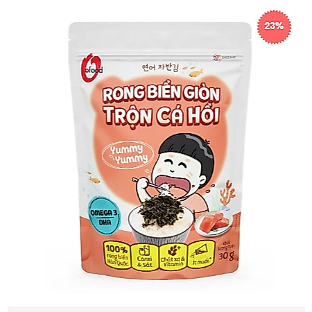 [O'Food] Combo 4 rong biển giòn trộn 2 vị  cá hồi , rong rau & hạt O'food
