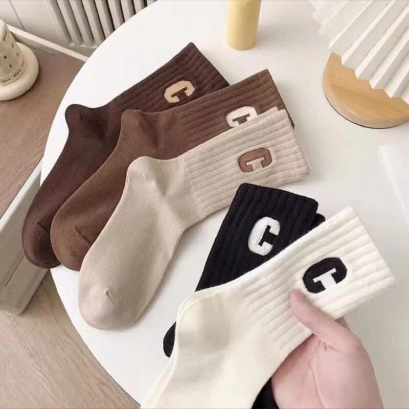 Sét 10 Đôi Tất Cổ Cao Chữ C Chất Liệu Catton Thoáng Khí Dành Cho Nam Và Nữ Menswear