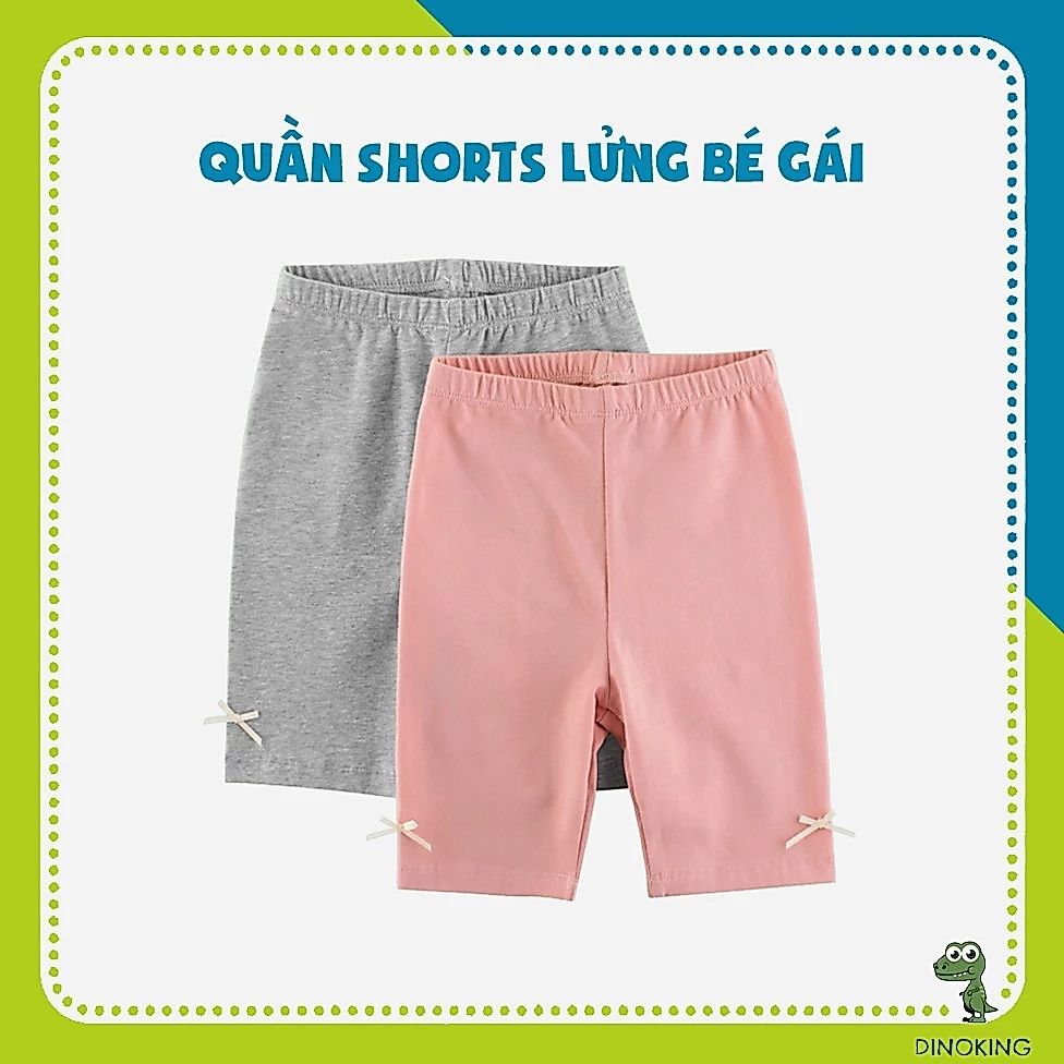 Quần lửng bé gái DINOKING Quần legging đùi ngố trẻ em chất thun cotton co giãn mềm mại cho bé 2 - 8 tuổi QS05