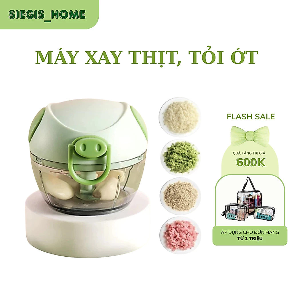 Máy Xay Đồ Ăn Dặm Hình Con Heo Cầm Tay Mini - Máy Xay Mini Đa Năng DIDOOGLT Máy Xay Tỏi Ớt
