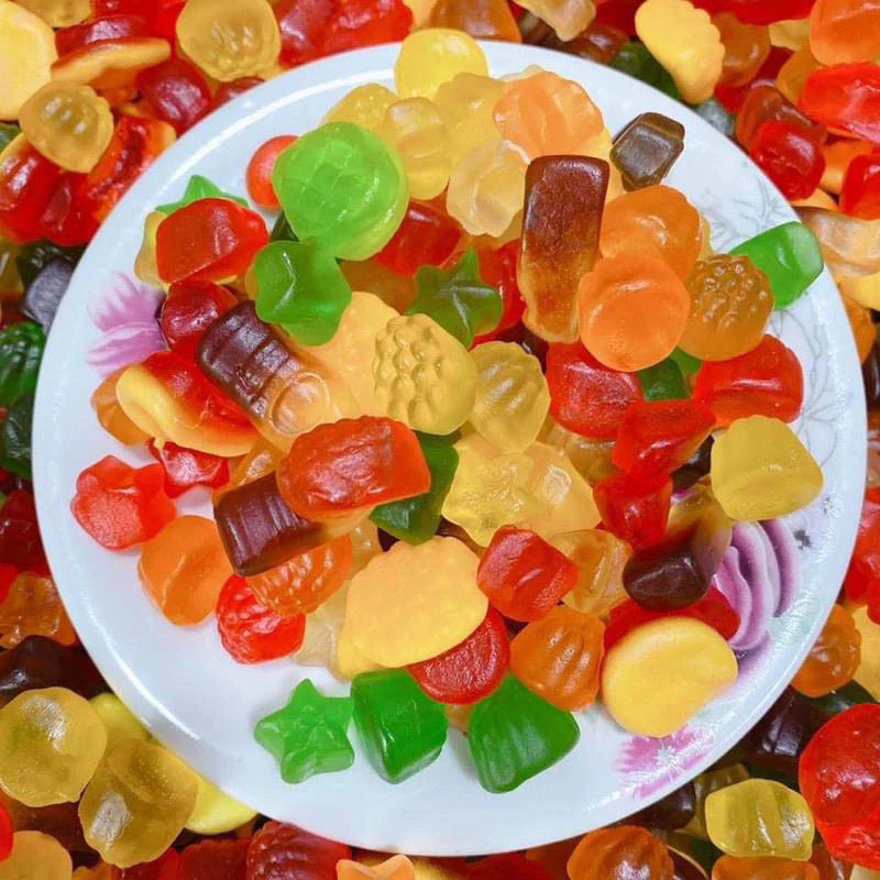 Hũ 500gr Kẹo dẻo Chip Chip vị trai cay, Kẹo dẻo Lê, Dẻo sữa