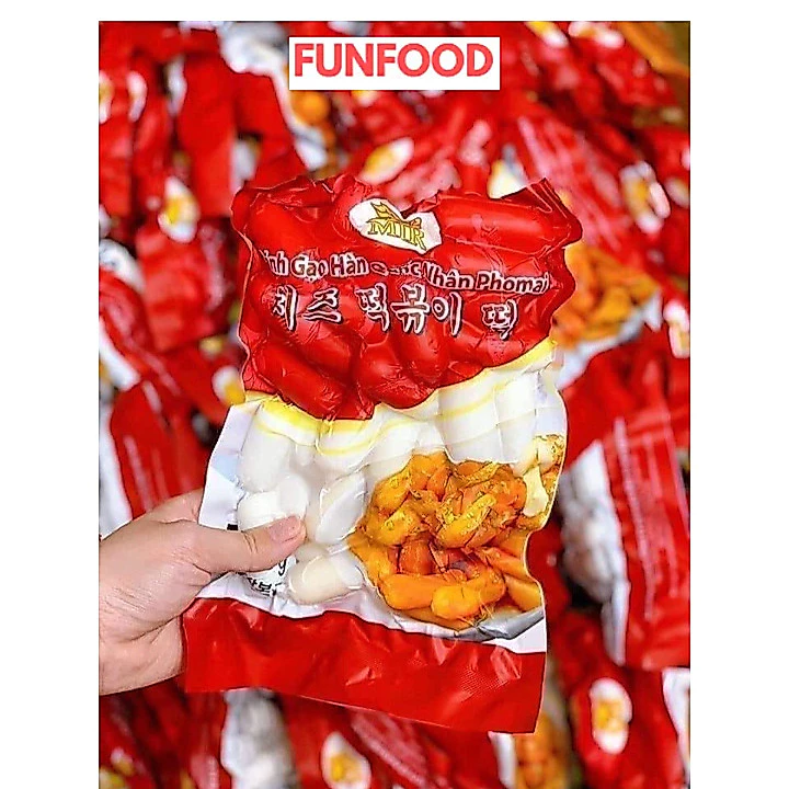 Bánh gạo TOKBOKKI Hàn Quốc nhân phô mai MIR 500g (chỉ giao hỏa tốc HN),túi màu đỏ, bánh gạo hàn quốc