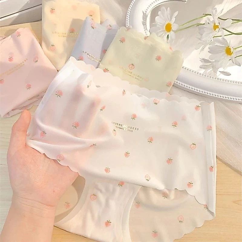 D2_ Sét 10 quần lót nữ Dâu tây su thạch tàng hình, không lộ viền